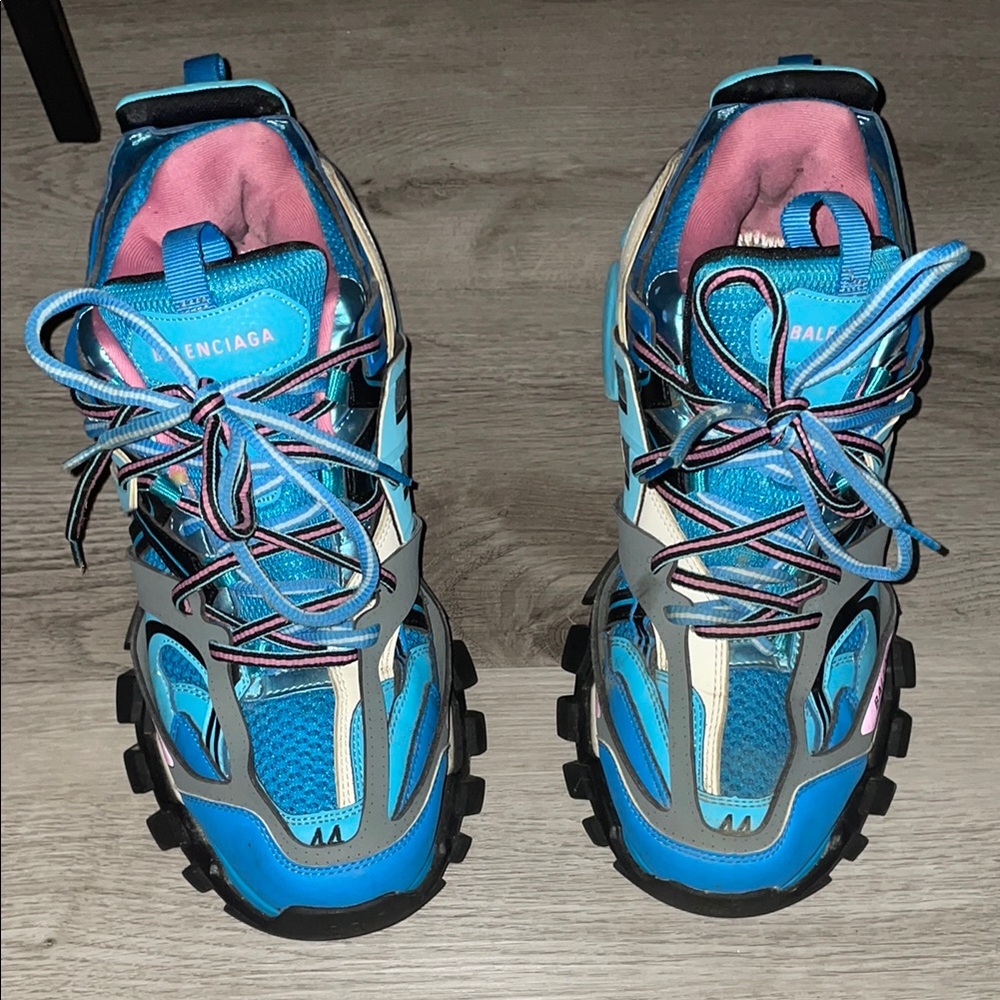 Balenciaga Blue and Gray Men's Sneakers - Picture 3 of 5